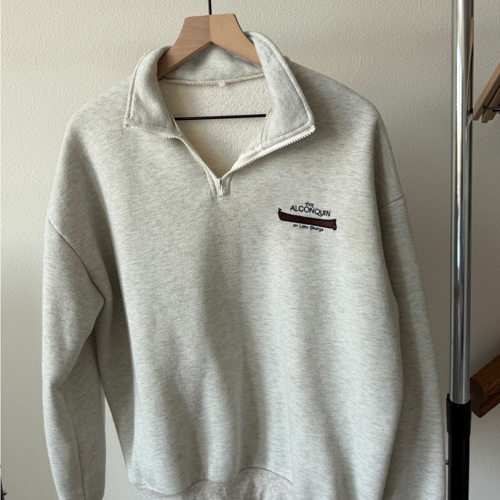 Men's Light Gray Zip-Up Sweater